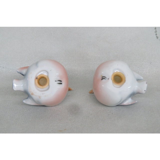 Gray Vintage Bone China Baby Bird Salt and Pepper Shakers Set 4500b For Sale - Image 8 of 9