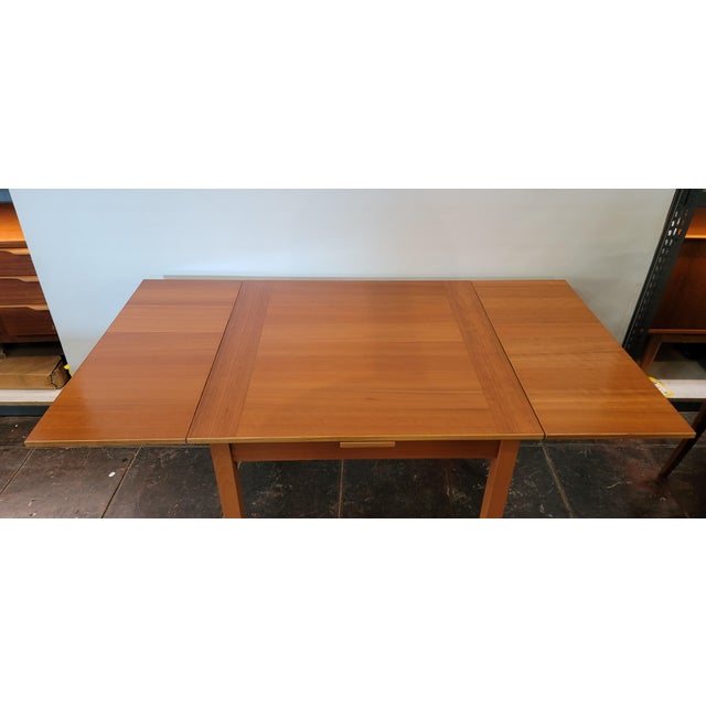 Gold Mid Century Danish Modern Gangso Mobler Teak Draw Leaf Table 66 Open For Sale - Image 8 of 9