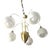 Brass and Opaline Glass 5-Light Chandelier from Honsel Leuchten, Germany, 1970s For Sale