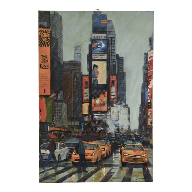 Patrice Guiraud, New York City in the Rain, 2017, Oil on Canvas For Sale