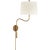 Canto Medium Swinging Wall Light in Hand-Rubbed Antique Brass with Linen Shade Designer: Thomas O'Brien Finish: Hand-...