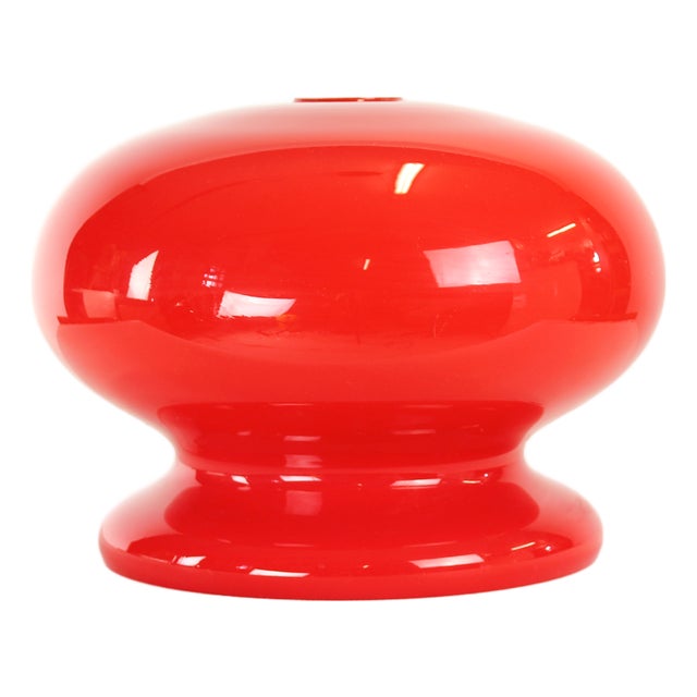 Mid-Century Red Opaline Glass Ceiling Light Shade from Opp Jihlava, Former Czechoslovakia, 1960s For Sale