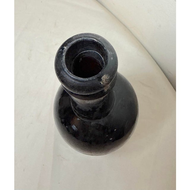 Rare Antique 18th Century Handmade 4 Part Mold Blown Green Whiskey Glass Bottle For Sale - Image 10 of 11