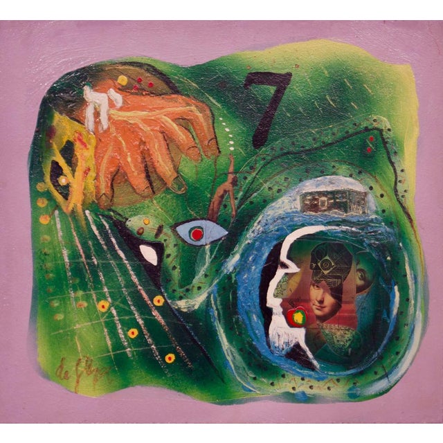 Genesis, Late 20th-Century, Abstract Mixed Media on Wood by George De Goya, 1975 For Sale - Image 4 of 8