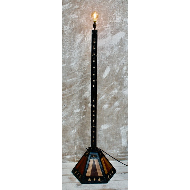 Black Art Deco Porcupine Quill Floor Lamp, 1920s For Sale - Image 8 of 10