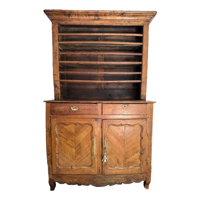 Mid 19th Century French Antique Vaisselier Two Door Buffet Cabinet For Sale