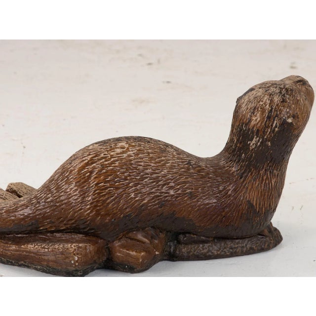 Vintage Cast Stone Otter For Sale - Image 4 of 10