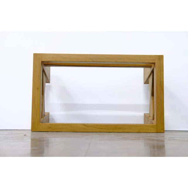 Wood-Framed Side Table / Plant Stand Base With Acrylic Template Top For Sale - Image 4 of 10