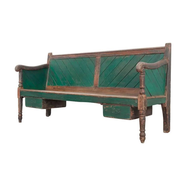 English 19th Century Painted Hall Bench For Sale - Image 11 of 11