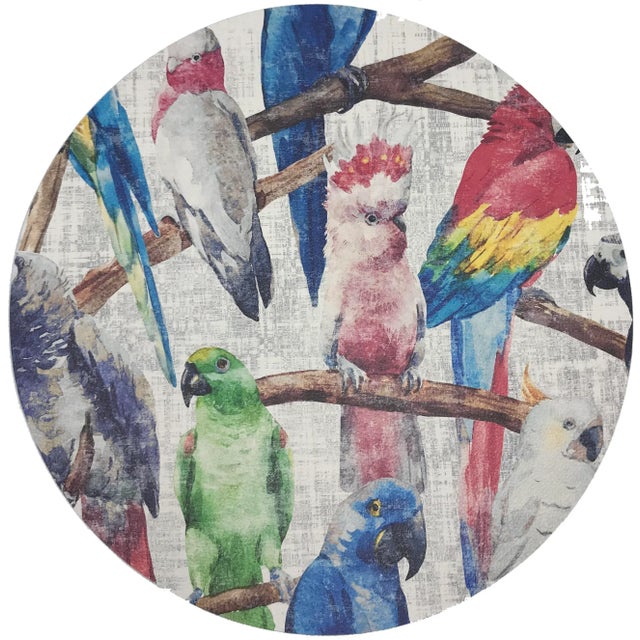 Contemporary Nicolette Mayer Cockatoo Fantasia 16" Round Pebble Placemats, Set of 4 For Sale - Image 3 of 3
