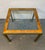Mid 20th Century Mid 20th Century Brass & Burl Accented Glass Side Table For Sale - Image 5 of 13