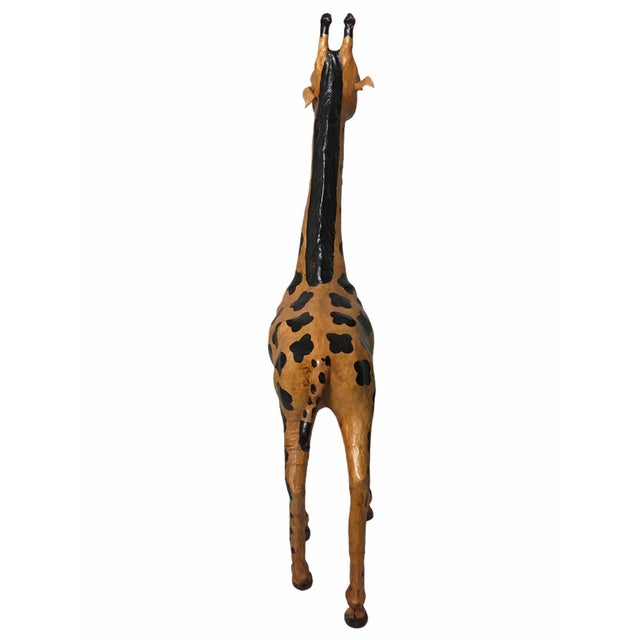 Shabby Chic Vintage Leather-Clad Giraffe Figurine For Sale - Image 3 of 12