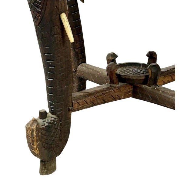Wood Elephant Side Table, 1920s For Sale - Image 7 of 8