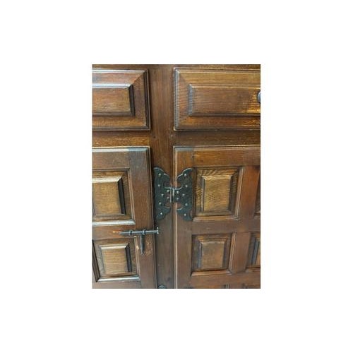 Large Castilian Wood Pantry Cabinet with Perforated Doors For Sale - Image 13 of 15