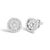 Elegant and timeless, these 14K white gold stud earrings feature round, brilliant cut diamonds in a halo style button...