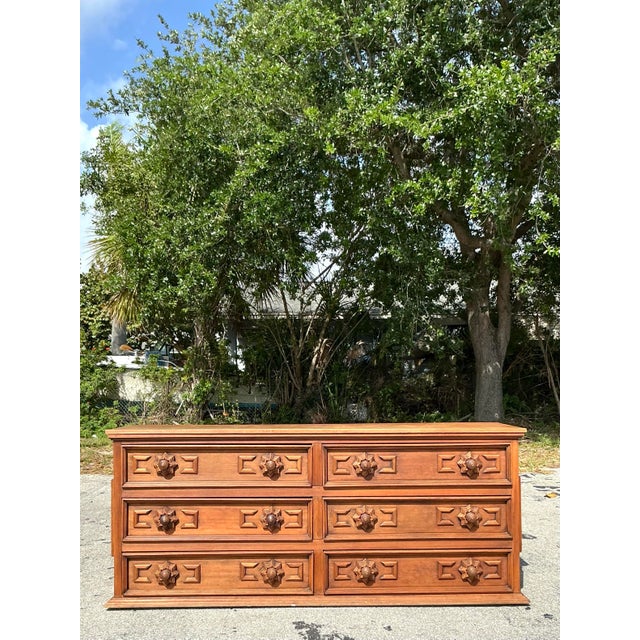 Vintage Boho Star Motif 6 Drawer Dresser For Sale - Image 11 of 12