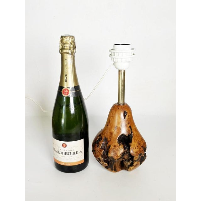 Rustic Olive Wood Table Lamp, France, 1960s For Sale - Image 3 of 11