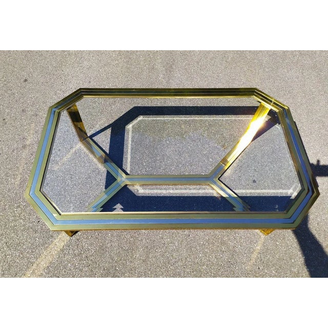 Large Italian Brass Coffee Table, 1970s For Sale - Image 4 of 6