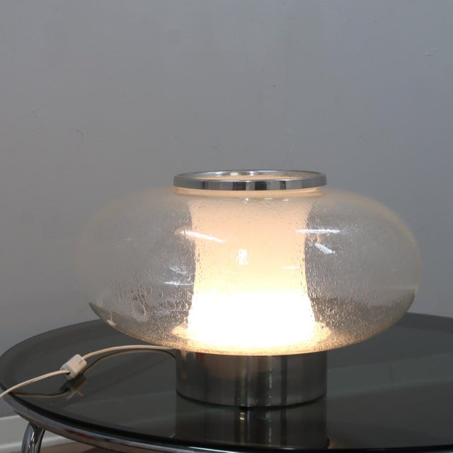 Mid-Century Modern Space Age Pulegoso Murano Glass Table Lamp, 1960s For Sale - Image 3 of 10