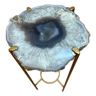 Unusual Modern Handcrafted Geode Drinks Table For Sale