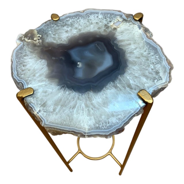 Unusual Modern Handcrafted Geode Drinks Table For Sale