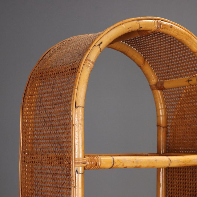 Vintage Italian Bookcase in Bamboo, 1980s For Sale - Image 8 of 14