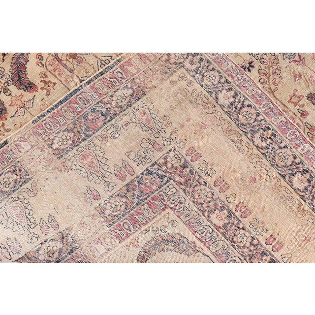 Beige Early 20th Century Persian Kirman Rug For Sale - Image 8 of 9