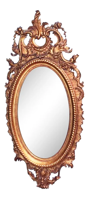 Antique French Rococo Gilt Oval Mirror