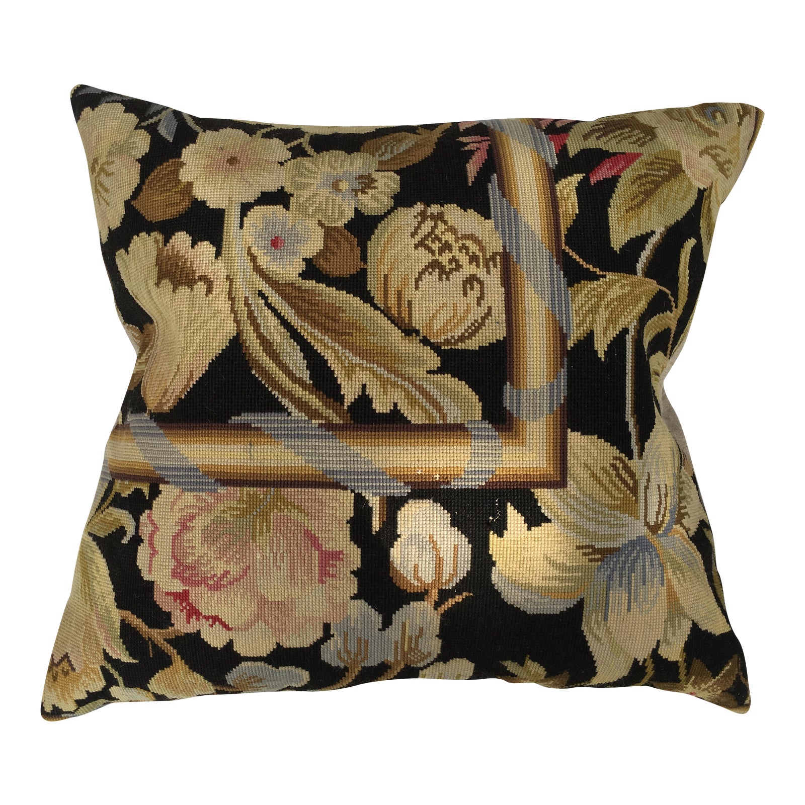 French Needlepoint Aubusson Pillow Chairish