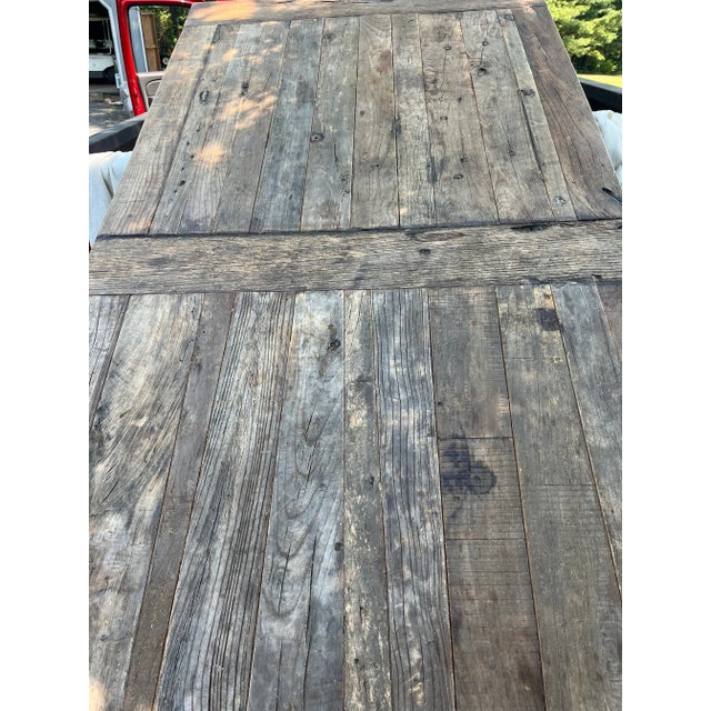 Restoration Hardware Restoration Hardware 84” Reclaimed Wood & Iron Table For Sale - Image 4 of 7