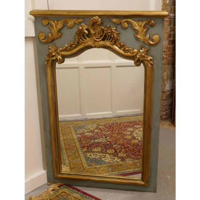 French Napoleon II Carved Gilt and Painted Console Mirror For Sale - Image 3 of 9