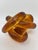 Signed Amber & Cognac Art Glass Infinity Knot Sculpture, Serpentine Texture For Sale - Image 14 of 17