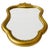 Beautiful, this vintage mid-century Baroque crested mirror with a gold rim made of wood from the 1950s. A showstopper in...