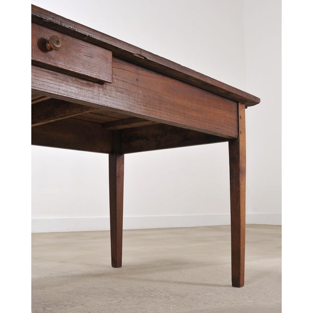 19th Century Country French Provincial Chestnut Farmhouse Table For Sale - Image 16 of 18