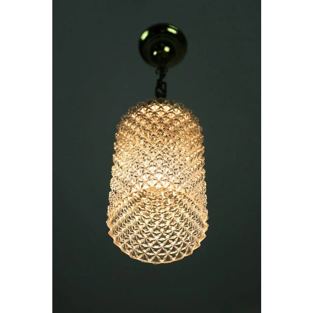 Crystal Glass Pendant Lamp, 1960s For Sale - Image 9 of 14