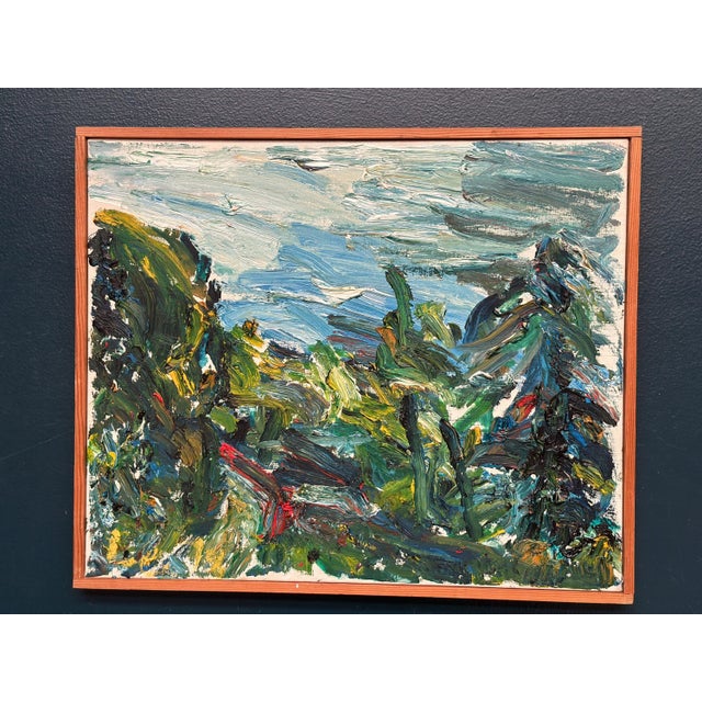 Lush Landscape , 1950s, Oil on Canvas, Framed For Sale - Image 18 of 18