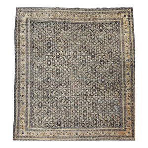 Late 19th Century Indian Agra Rug, Handwoven Wool Pile, Herati Design, 11' x 13'