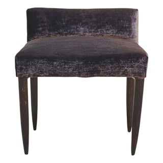 Vintage Iridescent Velvet Bench, Italy, 1950s For Sale