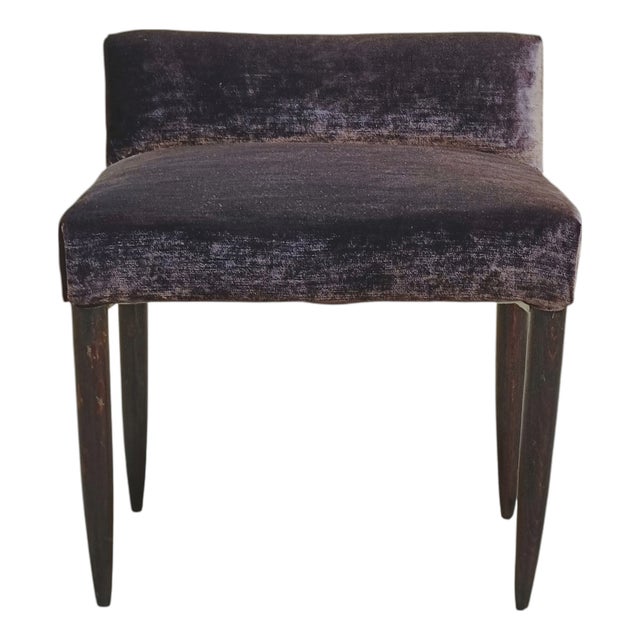 Vintage Iridescent Velvet Bench, Italy, 1950s For Sale