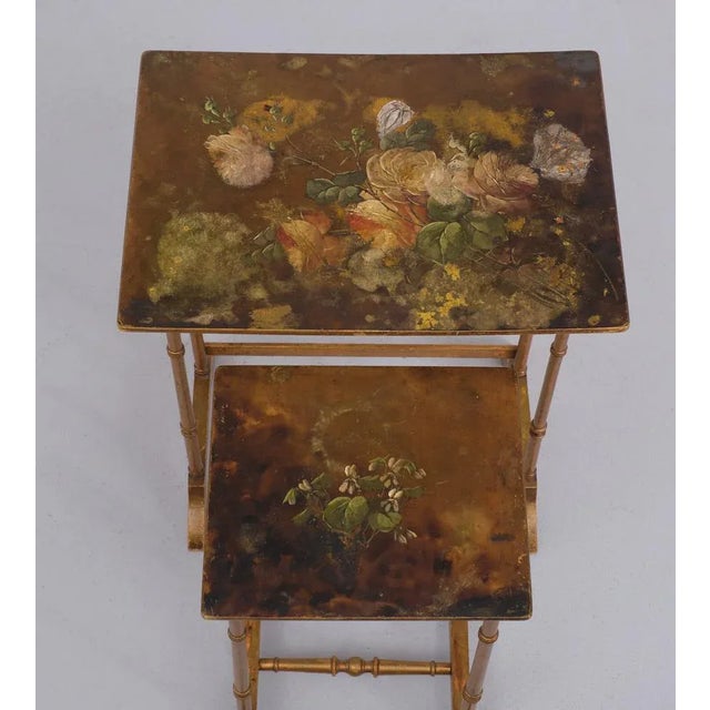 Brown Art Nouveau Side Japonisme Tables, France, 1925, Set of 2 For Sale - Image 8 of 11