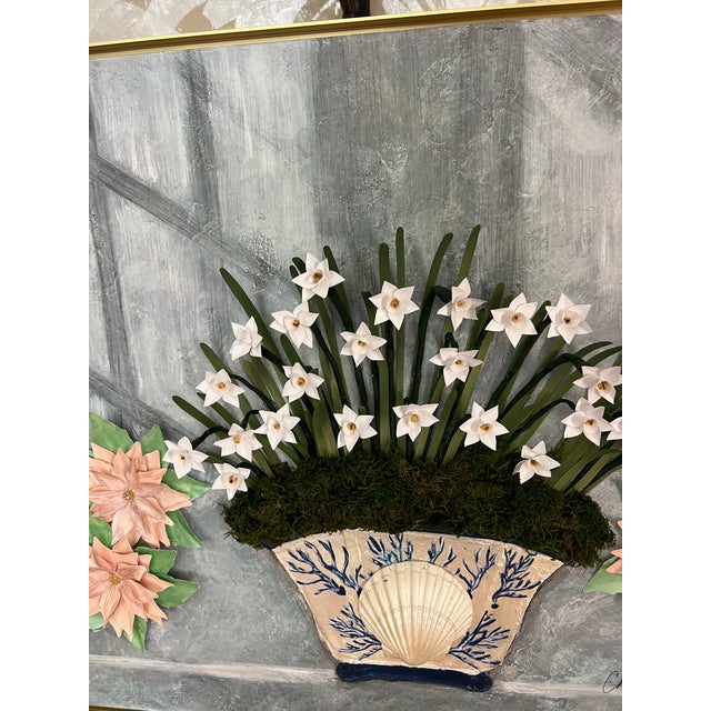 Floral Relief Conservatory Collection, Four Seasons - “Winter Whites” - Designed by Cheryl P. Kohloff For Sale - Image 4 of 9