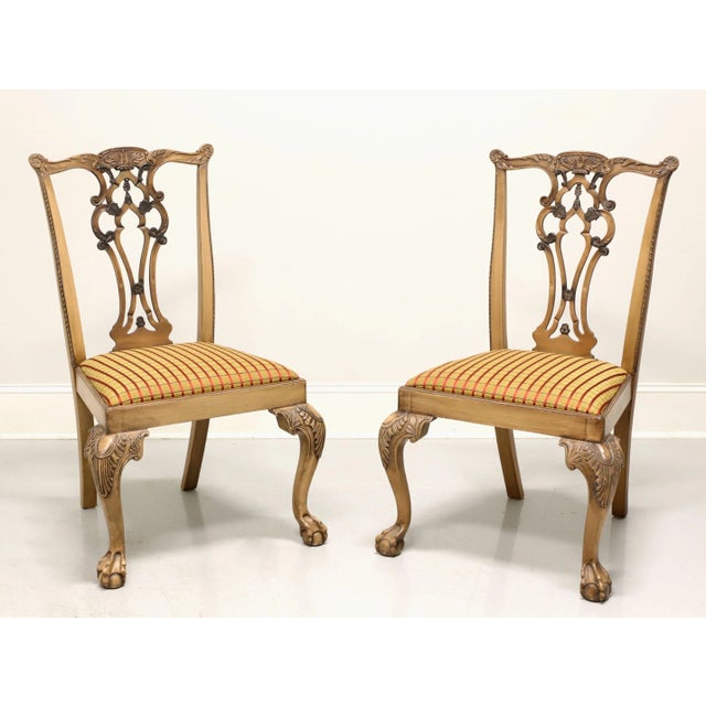 Late 20th Century Carved Chippendale Dining Side Chairs - Pair For Sale - Image 10 of 10