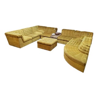 Vintage Modular Sofa in Yellow, 1970s, Set of 8 For Sale