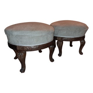 Vintage Poufs, 1930s, Set of 2 For Sale