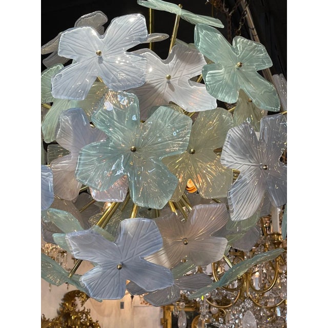 Murano Flower Globe Chandelier For Sale - Image 4 of 9