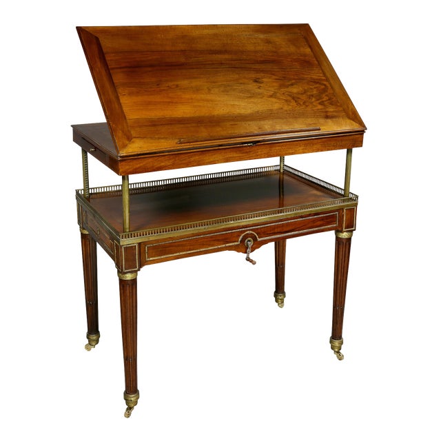 Louis XVI Walnut Architects Table a La Tronchin For Sale