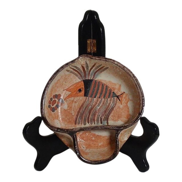 Vintage Ceramicarte Cascais Portugal Fish Bowl Hand Painted Portuguese Pottery For Sale