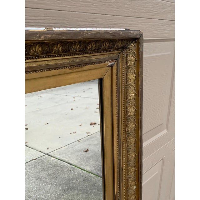 Antique Victorian Carved Gilt Wood Wall Mirror, Late 19th Century For Sale - Image 4 of 11