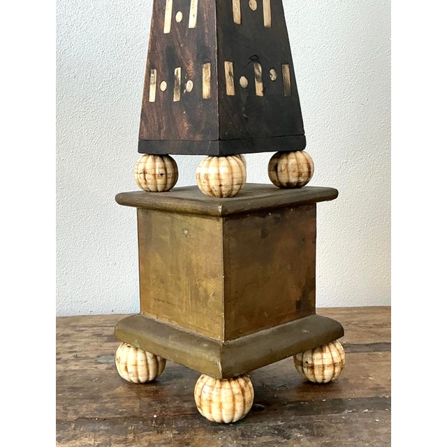 Vintage Monkey Inlay Obelisk For Sale - Image 4 of 12