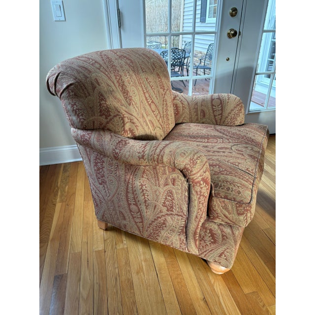 1990s 1990s Pair of Ethan Allen Roll Back Upholstered Lounge Chairs For Sale - Image 5 of 10